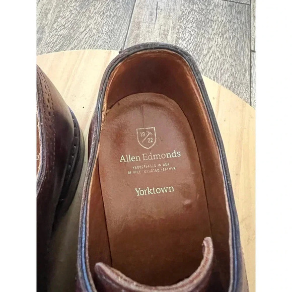 Allen Edmonds Yorktown Derby Brown Leather Cap-Toe Lace Up Dress Shoes Size 8 - Picture 3 of 5